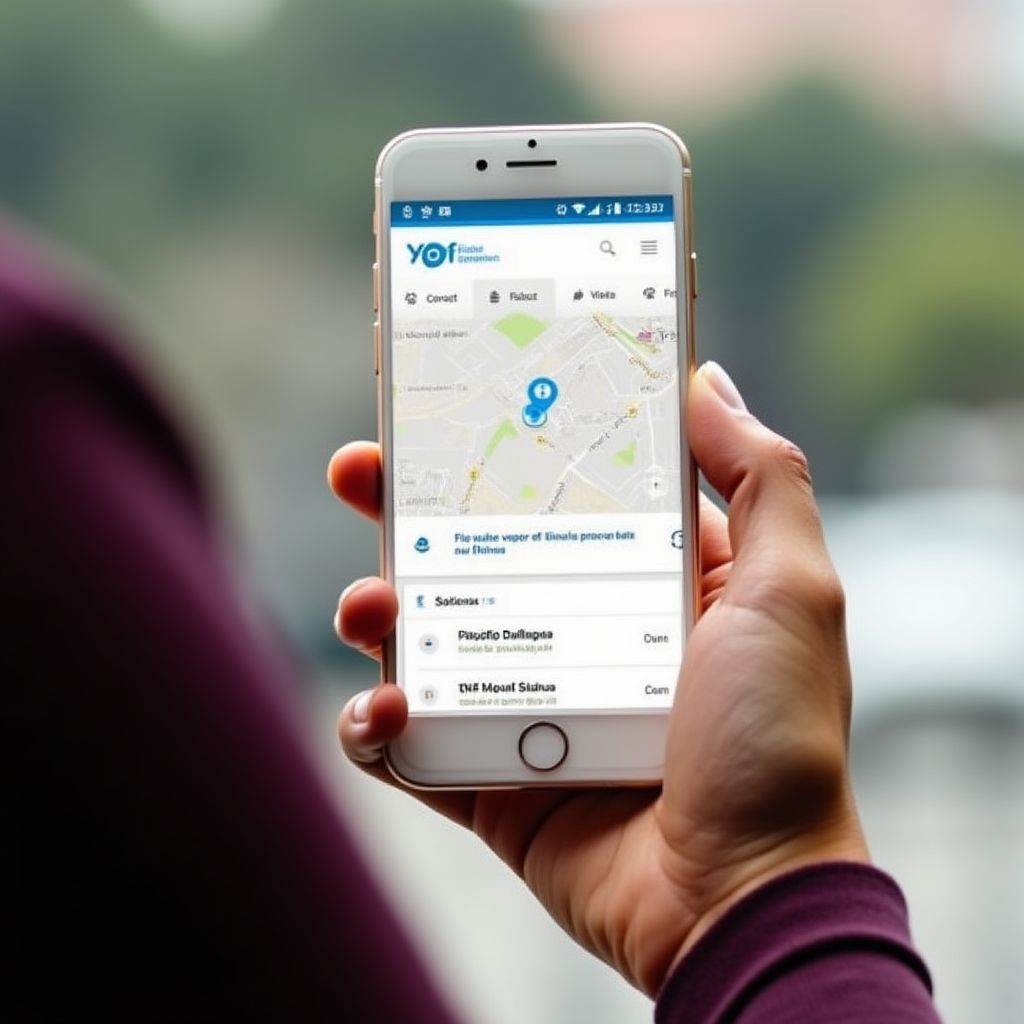Aplicación móvil de YPF en un celular