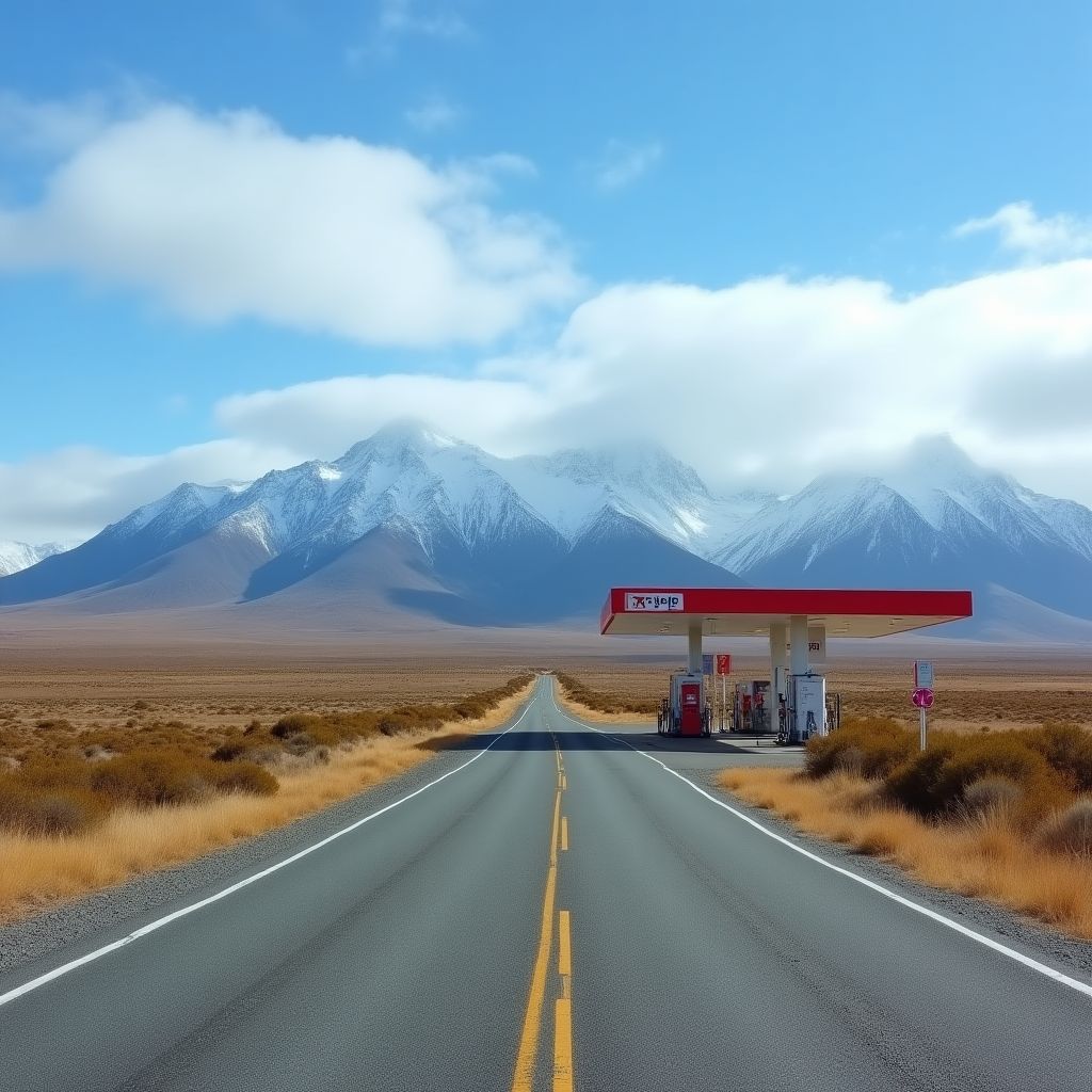 Estación YPF en la Patagonia